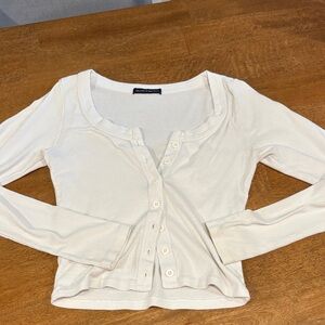 Brandy Melville White Button-Down Shirt